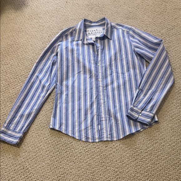 Frank & Eileen Tops - Frank & Eileen Blue and White Striped Men's Button-Down Shirt